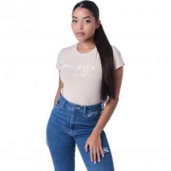 T-shirt femme beige col rond Project X Paris taille M