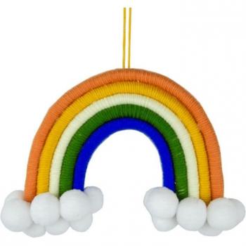 Rainbow Cloud Hair Ball Tapestry Wall Ornament