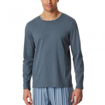 SCHIESSER Pyjama Langarmshirt dunkelblau | 52
