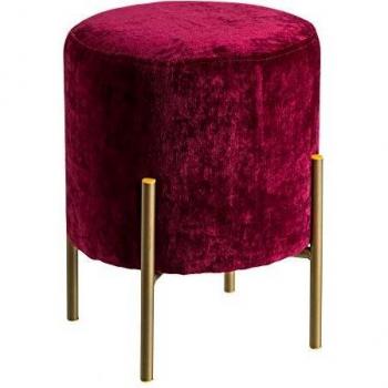 Pouf Minimal Iris Velluto Bordeaux Salotto