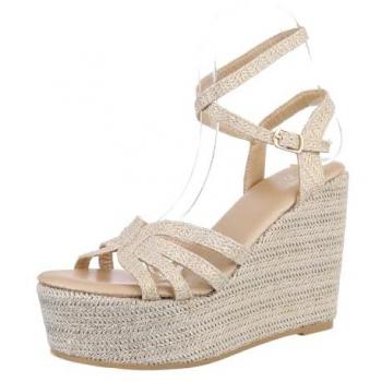 Ital-Design Damen Wedge Sandalen in Gold