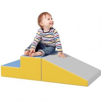 HOMCOM Two-Piece Soft Climb and Crawl Foam Playset for Toddlers
