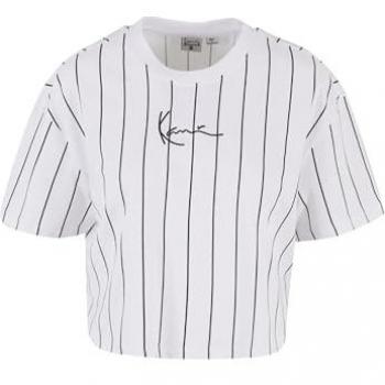 Karl Kani Damen T-Shirt – Small Signature Essential Pinstripe Crop Tee (1‑Teil)