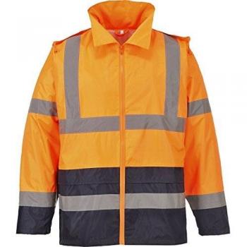 Hi Vis Rain Jacket Orange / Navy XL