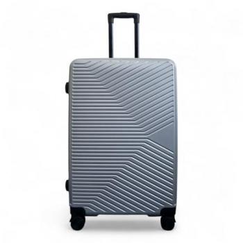 Infinity Leather Handgepäcks­koffer – Silber, 8‑Räder, Hartschale L
