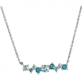 Zeeme Halskette Silber 925 rhodiniert mit 9x Blautopas (beh)