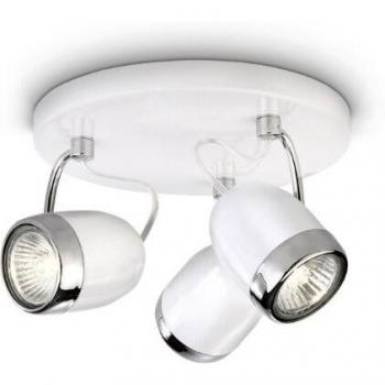 Éclairage plafond 3 spots blancs orientables
