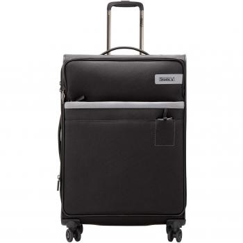 Stratic Light Reisekoffer weichschale Trolley 4 Rollen TSA-Zahlenschloss, erweiterbar, extra leicht, inkl. Einkaufsbeutel, Größe L, Schwarz
