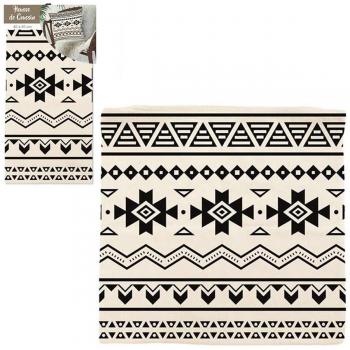 Coussin Décoratif Coton Beige et Noir