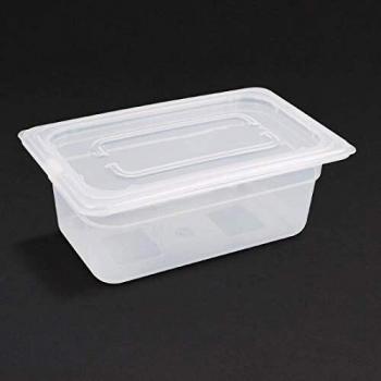 Vogue GJ523 1/4GN Polypropylene Container With Lid, 100 mm