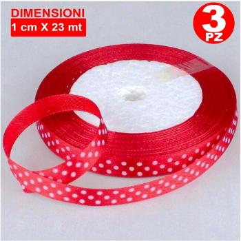 Nastro Rosso Pois – Accessoire de Décoration Satinée