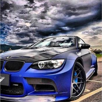 3‑D Blue Car DIY Diamond Painting with Full Drill – 30 cm × 30 cm