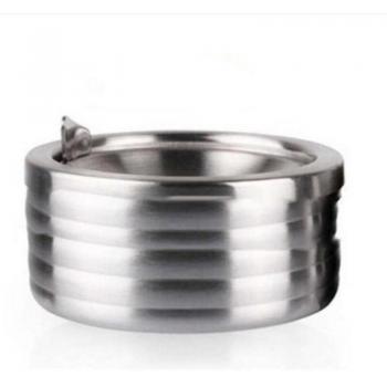 Hotel‑Grade Rotatable Sand‑Shielded Stainless Steel Ashtray with Cover