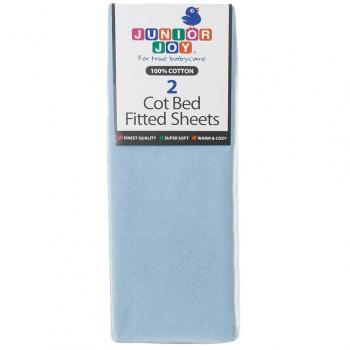 Cotton Fitted Sheet for Junior Joy Cot Bed (Blue)