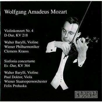 Concertos Pour Violon Et Orchestre No. 4 En Ré Majeur Kv218, Symphonie Concertante Pour Violon, Alto Et Orchestre En Mi Majeur Kv364