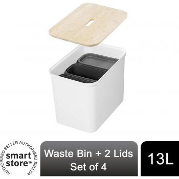 Smart Store 76L Recycling Solution 76L with White Lid and Bin