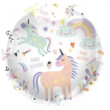 Ballon anniversaire licorne 45 cm en aluminium MOSELOTA