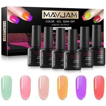Transparent Pink & Purple Gel Nail Kit