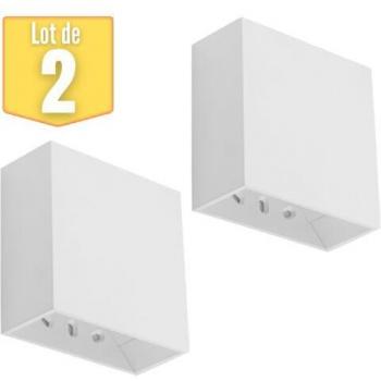 Duo d’Appliques LED BRAYTRON VEKTA‑B, finition blanche, 4 W, 230 lm