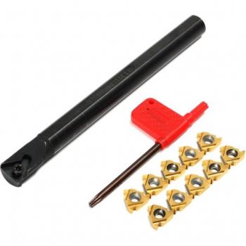 Kit de porte-outils CNC SNR00116 avec barre d'alésage + 10 inserts 16IR Ag60 et clé