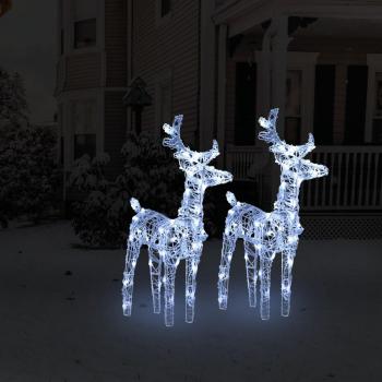 VidaXL LED-Rentiere 2 Stk. Kaltweiß 80 LEDs Acryl