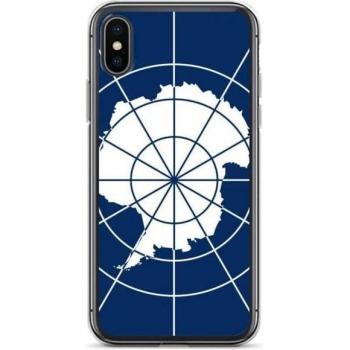 Soft Plastic iPhone X Case with Antarctic Flag Pattern – Transparent