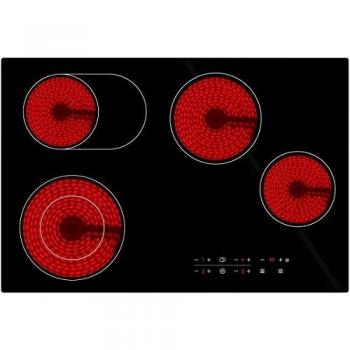 77cm Black Dual-Zone Electric Ceramic Hob (Cookology CET770)