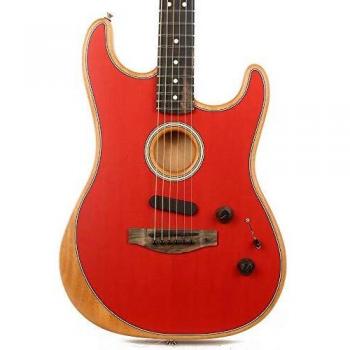 Fender American Acoustasonic AE Guitar with Deluxe Gig Bag, Dakota Red