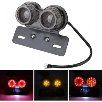 Feu LED Universel Moto + Double Clignotant & Plaque 12V