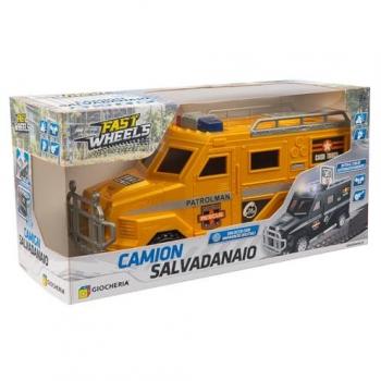 Fast Wheels‑Camion salvadanaio con sblocco ad impronte digitali (2 colori assortiti)
