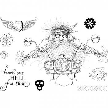 Mell'ange Biker – timbres en silicone transparents, 6x8,2 pouces, pour bricolage et fabrication de cartes, X15