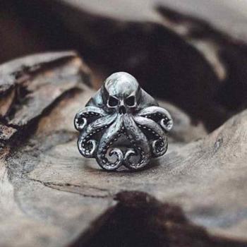 Men's 316L Stainless Steel Octopus Skull Ring