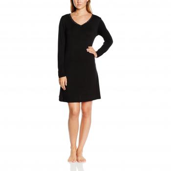 Sassa Damen Nachthemd, Schwarz, Größe 38