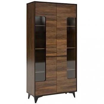 Vitrina Parma D108 con Luces LED y Color Nogal – 91 × 185 × 40 cm