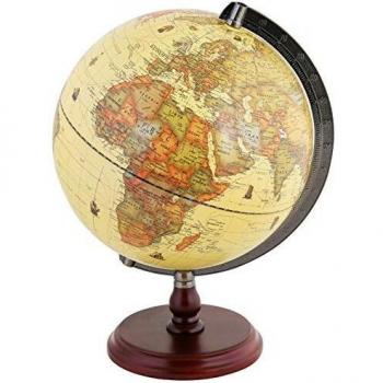Classic Global Swivel: 25 cm Antique Wood‑Base Earth Model