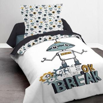 Housse de couette réversible Take a break 140 x 200 cm 100% coton
