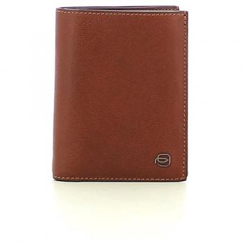 Piquadro Vertical Leather Wallet with RFID Protection, Brown Male, Size: ONE SIZE
