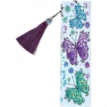 VJ 5D Diamant DIY Bookmark mit Lederquaste und Perlen