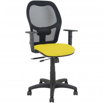 Malla Negra Traslack Alocén con Asiento Amarillo Bali y Brazos Ajustables