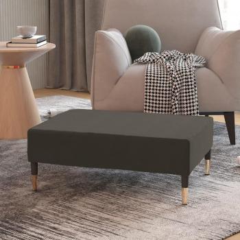 Poggiapiedi Grigio Scuro 78x56x32 cm in Velluto