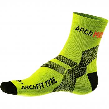 Calcetines Arch Max Trail Archfit Short unisex, amarillo flúor, talla M