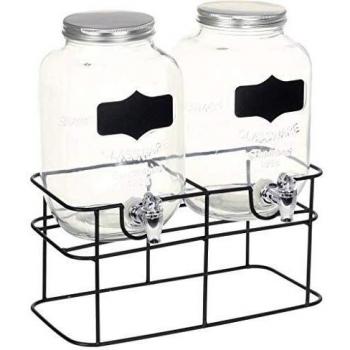 VidaXL Beverage Dispensers 2 pcs with Stand 2 x 4 l Glass