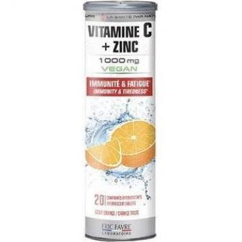 Eric Favre Vitamine C 1000 mg + Zinc Effervescents Orange 20 Comprimés