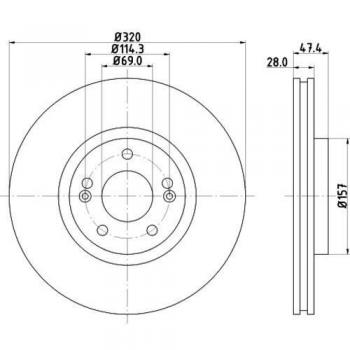 HELLA 8DD 355 117-971 Bremsscheibe Vorderachse