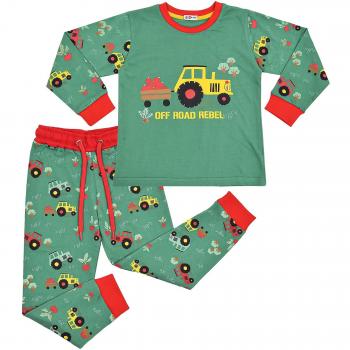 Pyjamas à motif tracteur A2Z, couleur verte, 2-3 ans