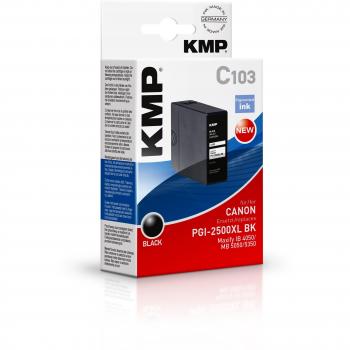 KMP C103 Tintenpatrone kompatibel mit Canon PGI-2500 XL (BK), Druckerpatrone