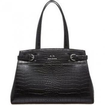 Tote Armani Exchange Milano Edition Doppia Fibbia Borsa Sostenibile Nero
