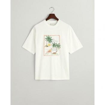 Men's Gant Hawaii Design Tee in Eggshell