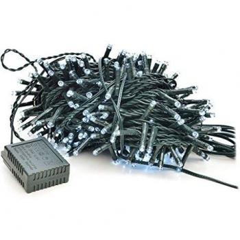 Strisce LED 180 bianche ghiaccio con telecomando e 8 funzioni, 10,95 metri di lunghezza, per decorare l'albero di Natale o la casa
