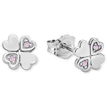 Pendientes de niña con zircón sintético en forma de trébol